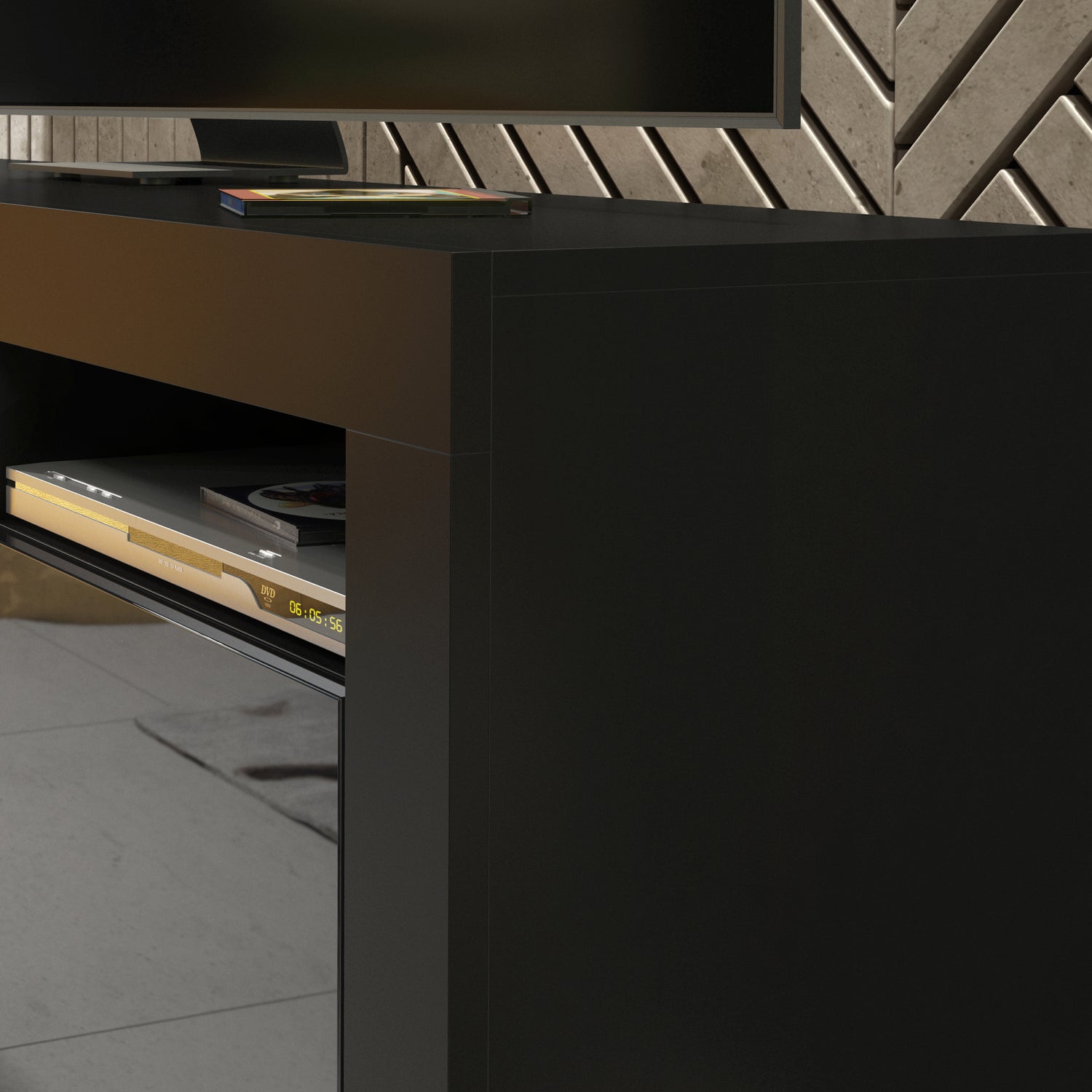 TV Stand – 160cm – High Gloss Doors – LED or Non-LED – Modern Storage Cabinet – LUNARO