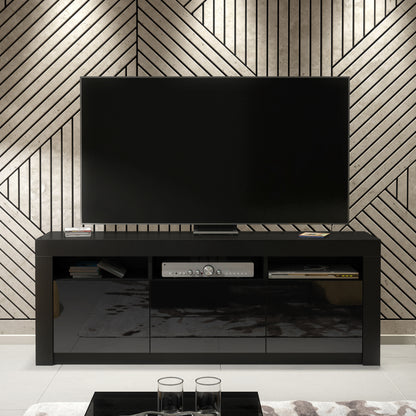 TV Stand – 160cm – High Gloss Doors – LED or Non-LED – Modern Storage Cabinet – LUNARO