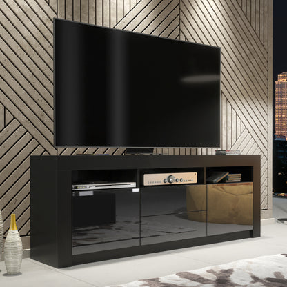 TV Stand – 160cm – High Gloss Doors – LED or Non-LED – Modern Storage Cabinet – LUNARO