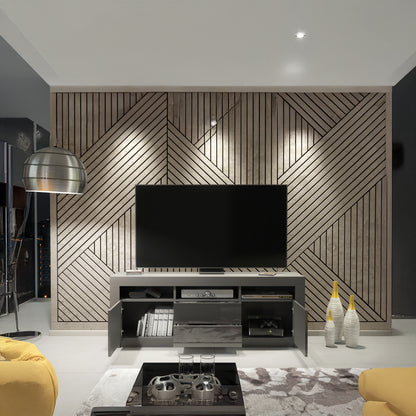 TV Stand – 160cm – High Gloss Doors – LED or Non-LED – Modern Storage Cabinet – LUNARO