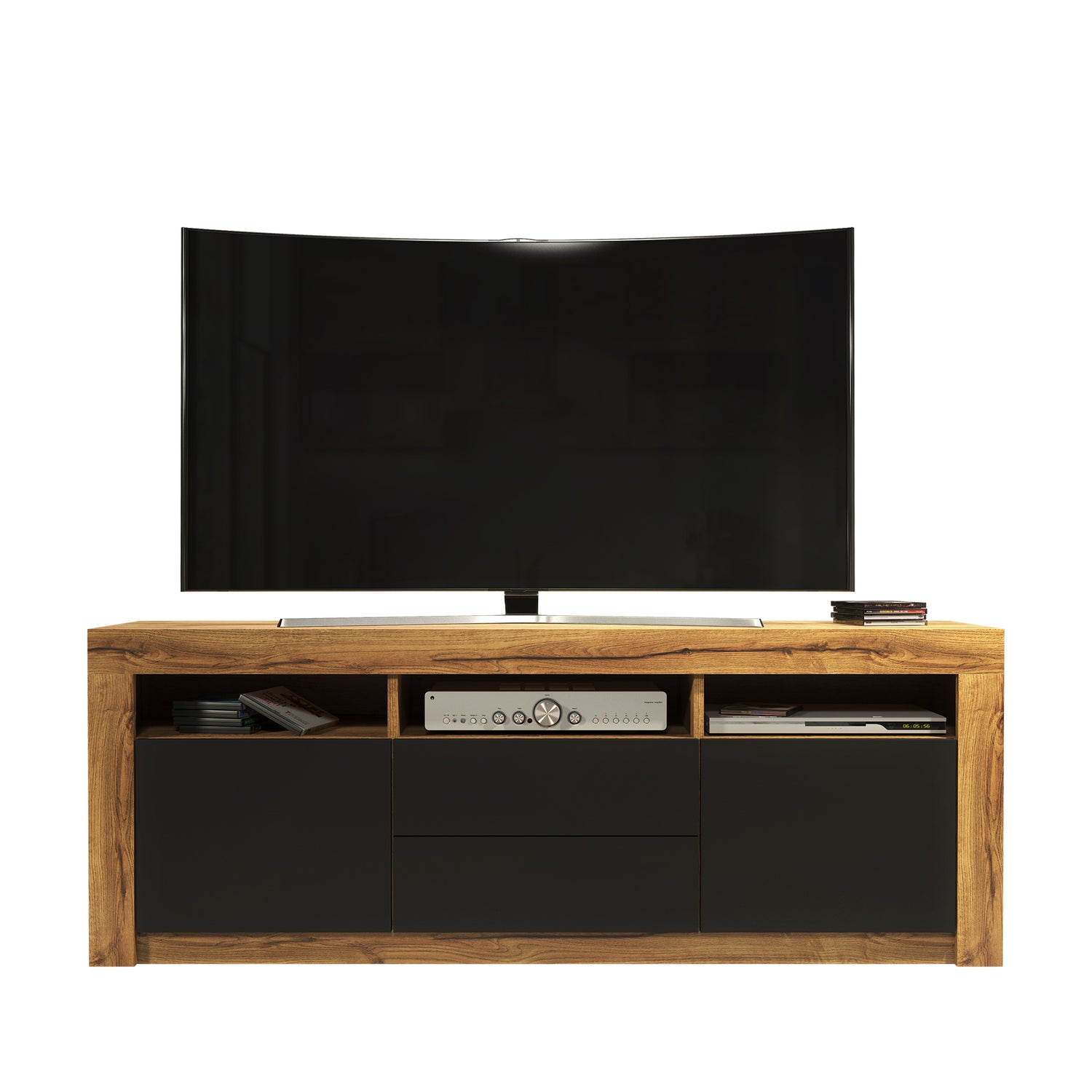 TV Stand – 160cm – High Gloss Doors – LED or Non-LED – Modern Storage Cabinet – LUNARO