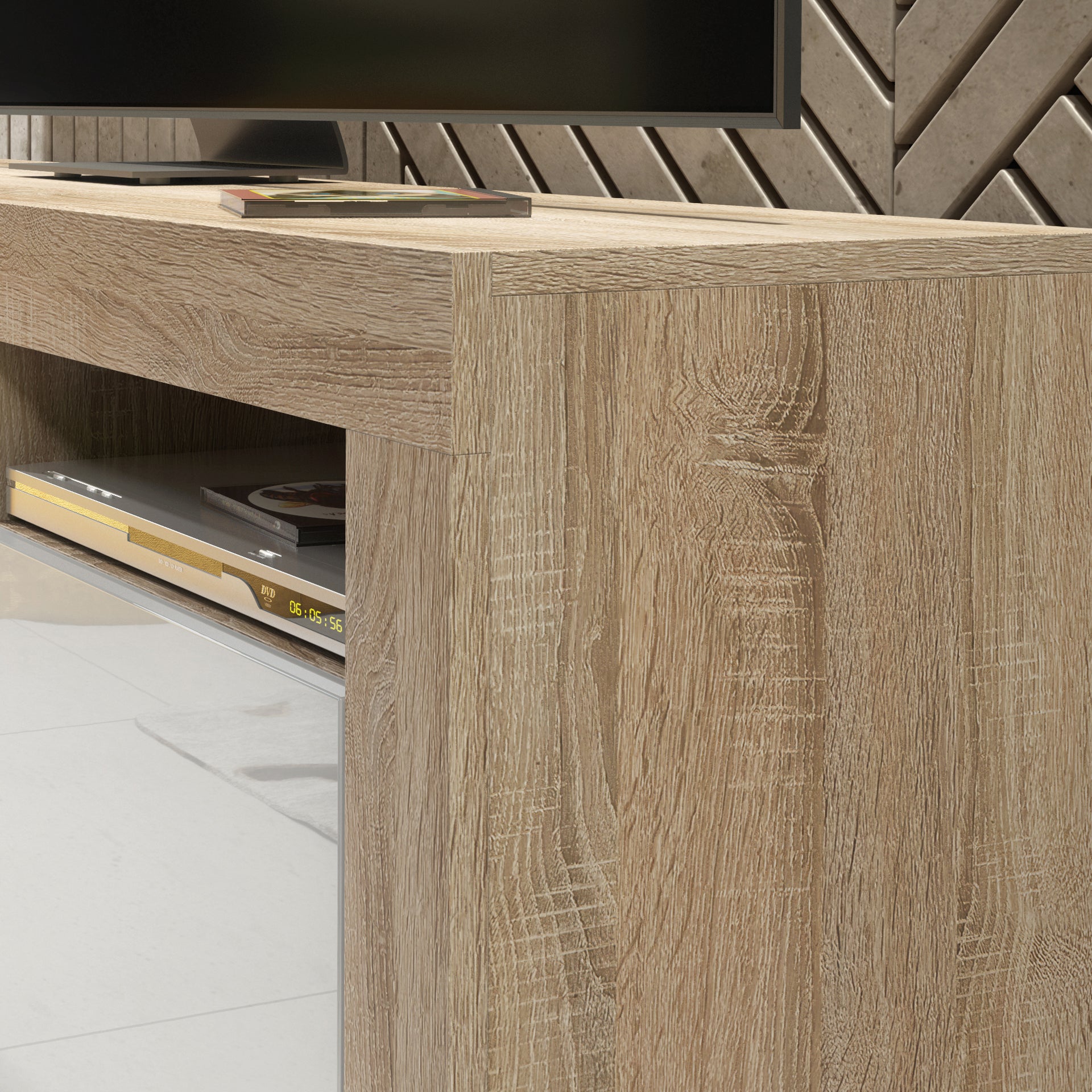 TV Stand – 160cm – High Gloss Doors – LED or Non-LED – Modern Storage Cabinet – LUNARO