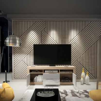 TV Stand – 160cm – High Gloss Doors – LED or Non-LED – Modern Storage Cabinet – LUNARO