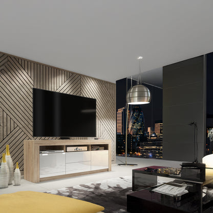 TV Stand – 160cm – High Gloss Doors – LED or Non-LED – Modern Storage Cabinet – LUNARO