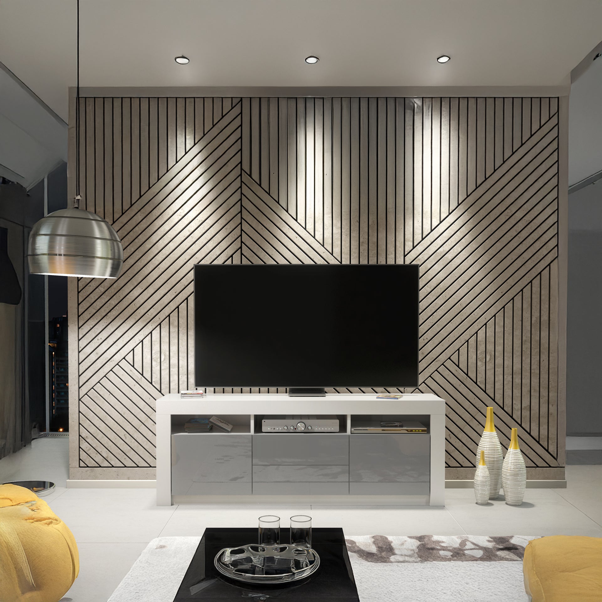 TV Stand – 160cm – High Gloss Doors – LED or Non-LED – Modern Storage Cabinet – LUNARO