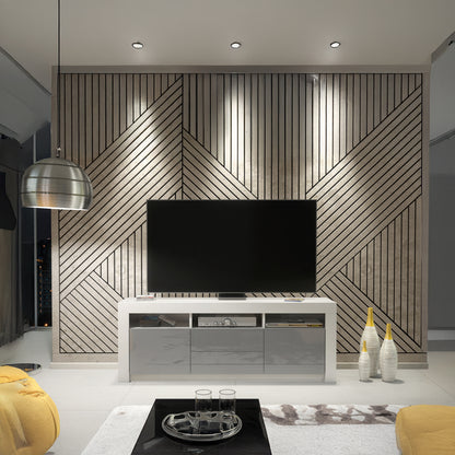 TV Stand – 160cm – High Gloss Doors – LED or Non-LED – Modern Storage Cabinet – LUNARO