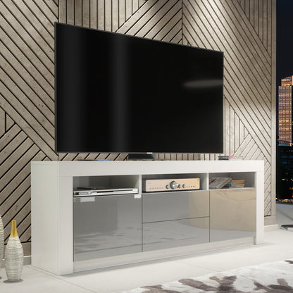 TV Stand – 160cm – High Gloss Doors – LED or Non-LED – Modern Storage Cabinet – LUNARO