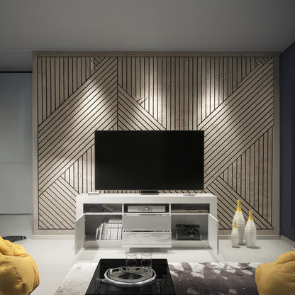 TV Stand – 160cm – High Gloss Doors – LED or Non-LED – Modern Storage Cabinet – LUNARO