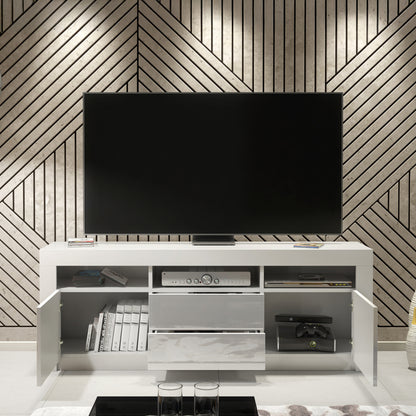TV Stand – 160cm – High Gloss Doors – LED or Non-LED – Modern Storage Cabinet – LUNARO