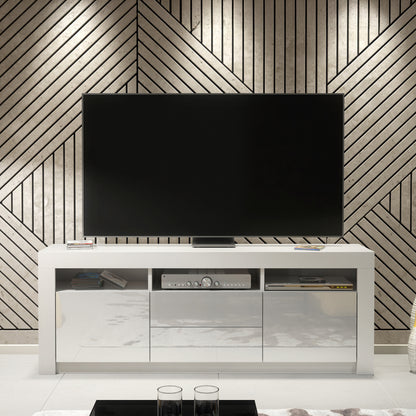 TV Stand – 160cm – High Gloss Doors – LED or Non-LED – Modern Storage Cabinet – LUNARO