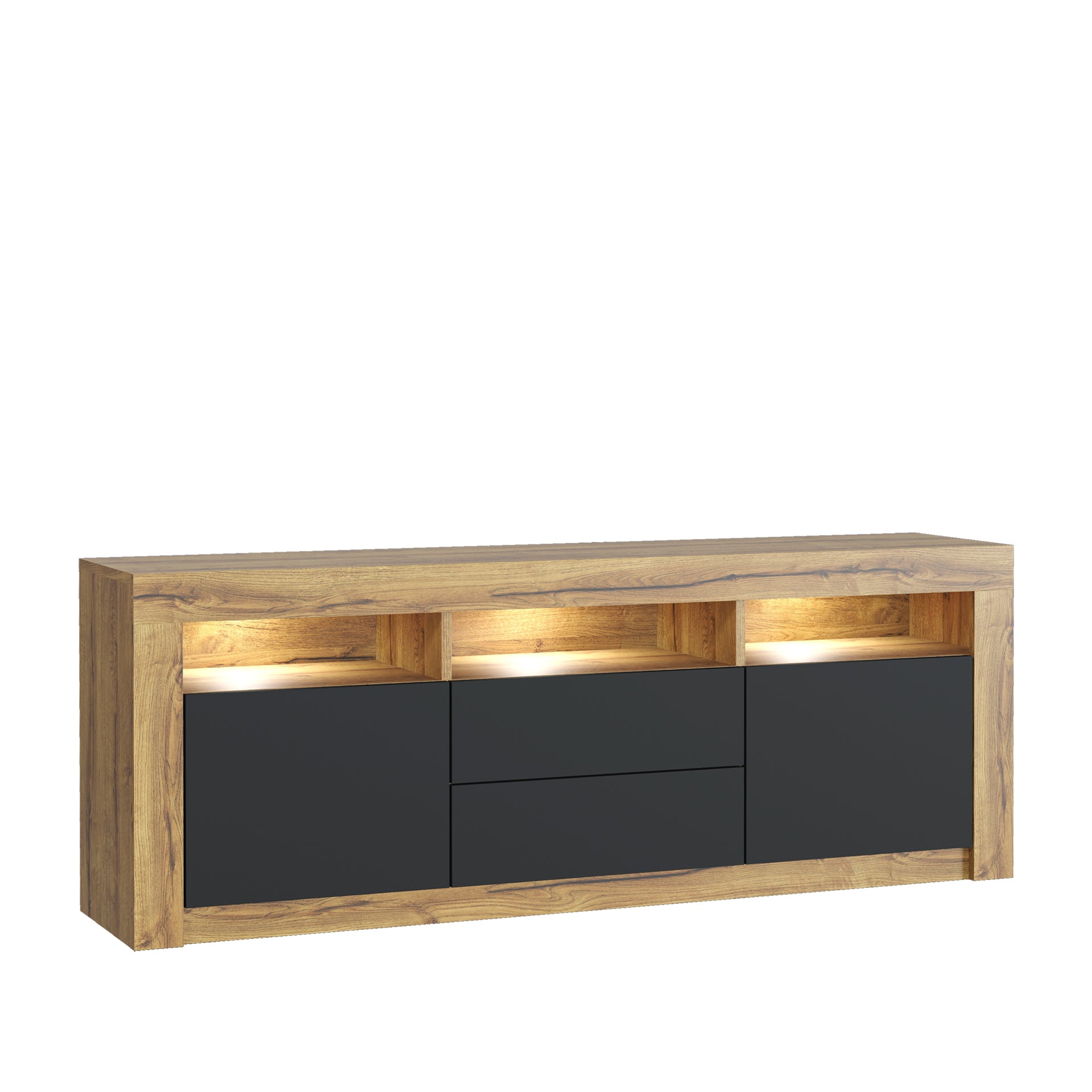 TV Stand – 160cm – High Gloss Doors – LED or Non-LED – Modern Storage Cabinet – LUNARO