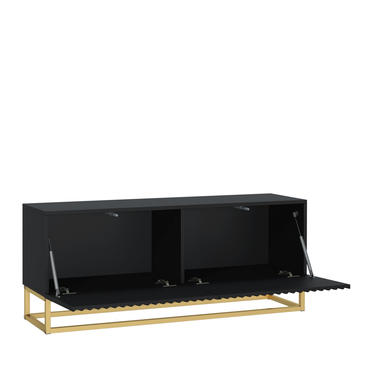 TV Stand – 100cm – Fluted Doors – Gold Base – Compact Media Cabinet – VESTA Collection