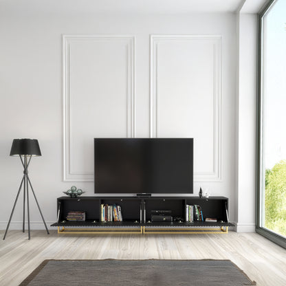 TV Stand – 200cm – Fluted Fronts – Gold Base – Modular Design – VESTA Collection