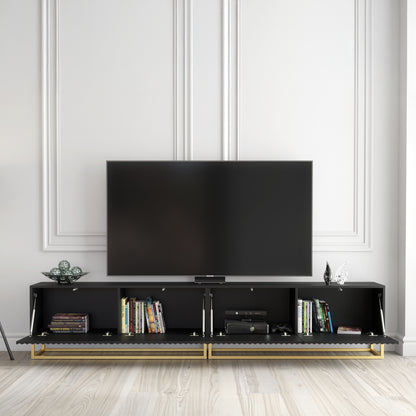 TV Stand – 200cm – Fluted Fronts – Gold Base – Modular Design – VESTA Collection