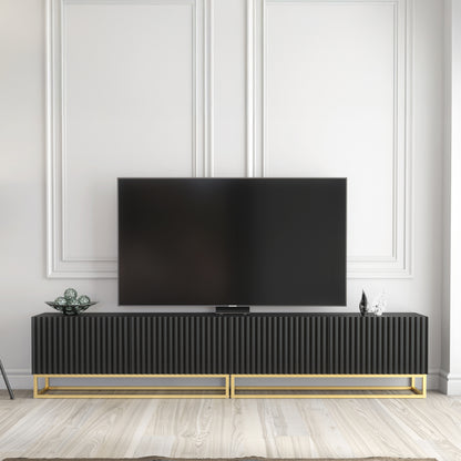 TV Stand – 200cm – Fluted Fronts – Gold Base – Modular Design – VESTA Collection