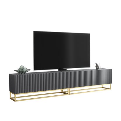 TV Stand – 200cm – Fluted Fronts – Gold Base – Modular Design – VESTA Collection