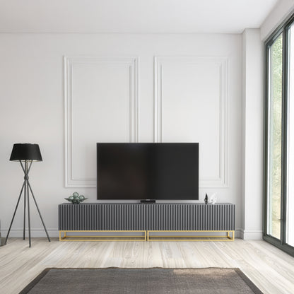 TV Stand – 200cm – Fluted Fronts – Gold Base – Modular Design – VESTA Collection
