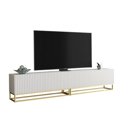 TV Stand – 200cm – Fluted Fronts – Gold Base – Modular Design – VESTA Collection