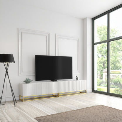 TV Stand – 200cm – Fluted Fronts – Gold Base – Modular Design – VESTA Collection