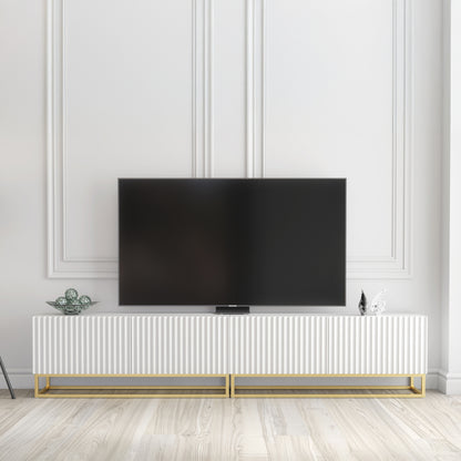 TV Stand – 200cm – Fluted Fronts – Gold Base – Modular Design – VESTA Collection