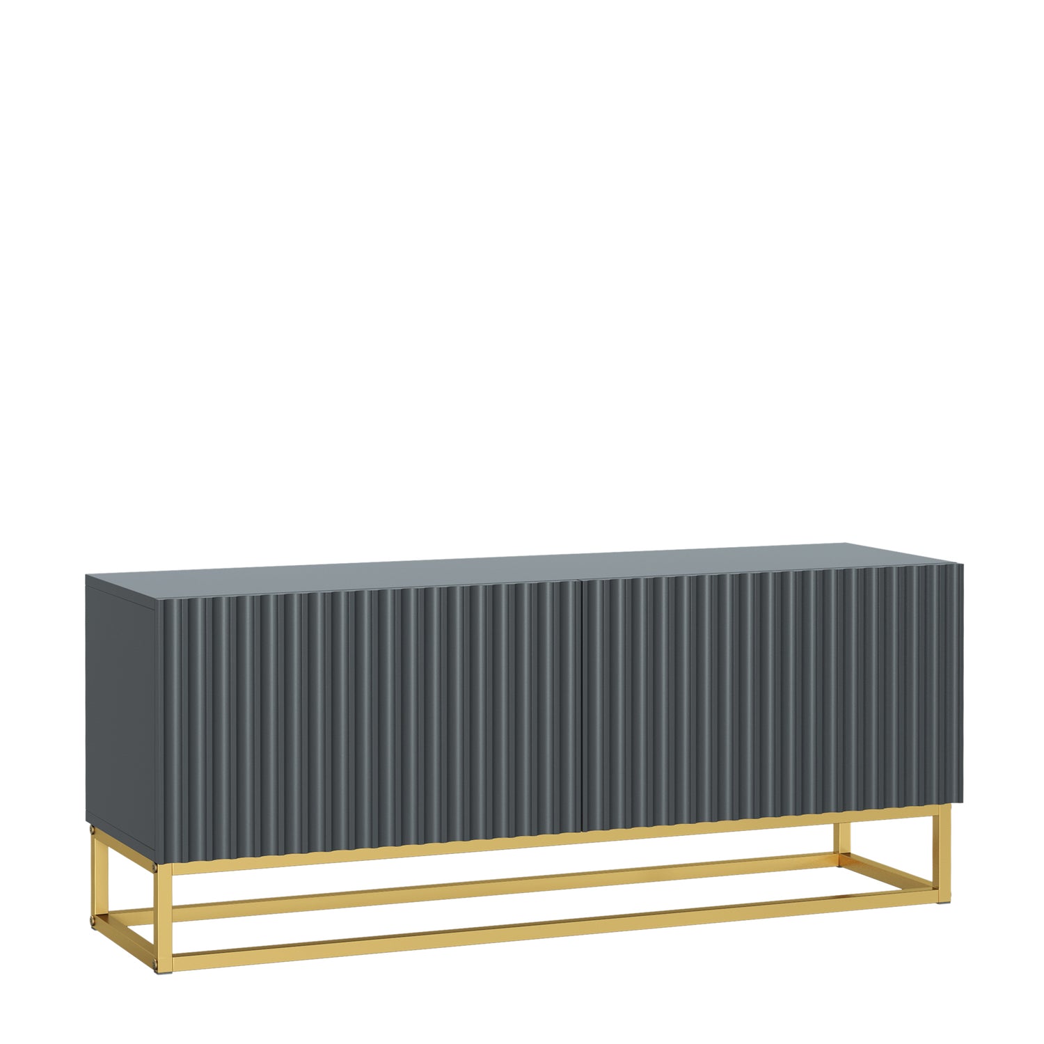 TV Stand – 100cm – Fluted Doors – Gold Base – Compact Media Cabinet – VESTA Collection
