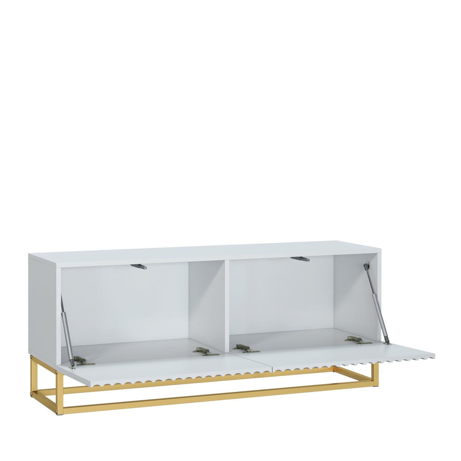 TV Stand – 100cm – Fluted Doors – Gold Base – Compact Media Cabinet – VESTA Collection