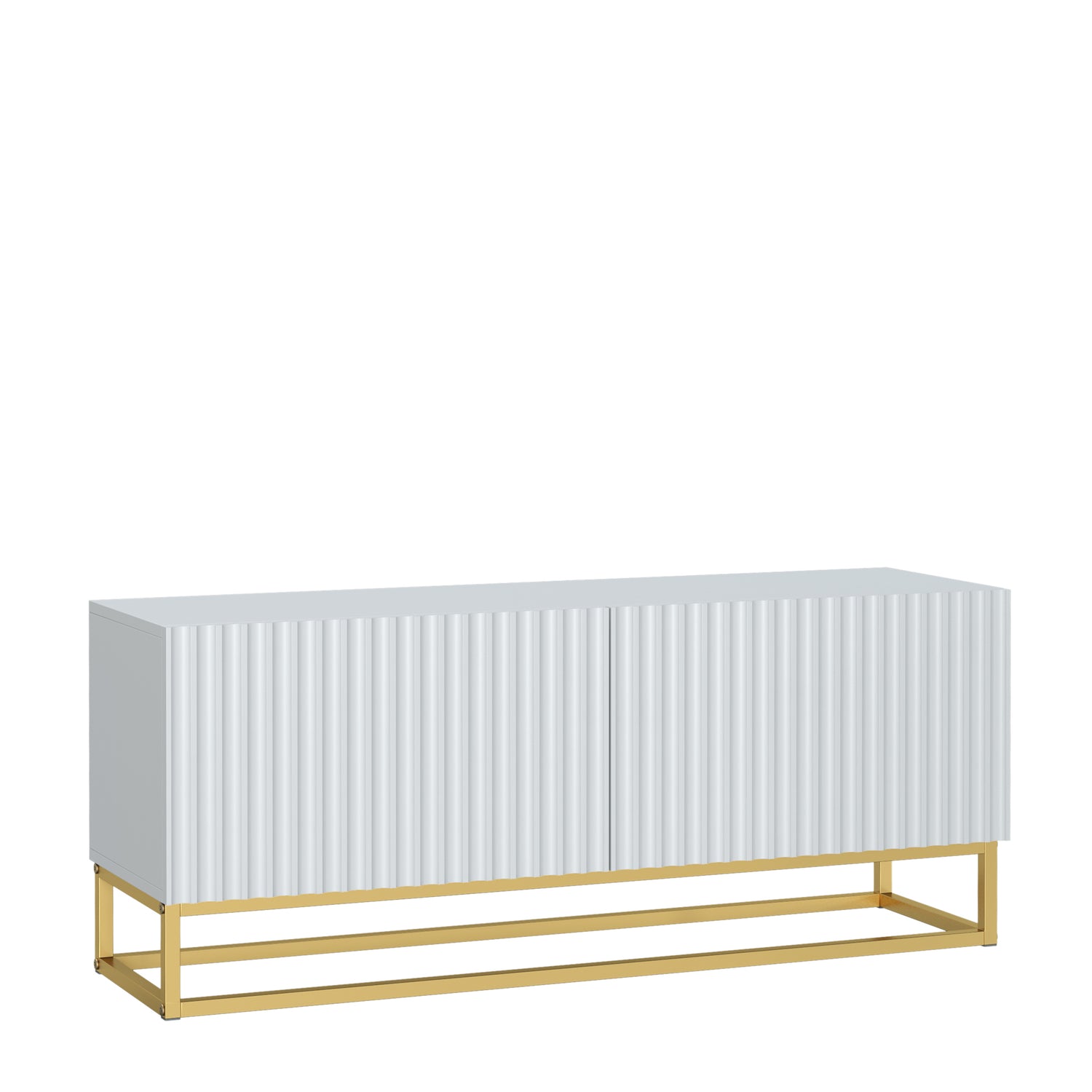 TV Stand – 100cm – Fluted Doors – Gold Base – Compact Media Cabinet – VESTA Collection