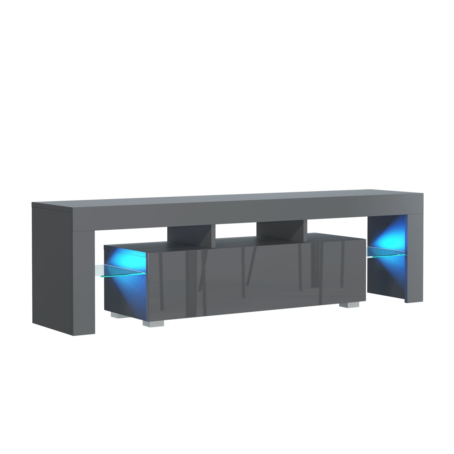 TV Stand – 160cm – High Gloss Doors – LED or Non-LED – Modern Media Unit – LUNARO