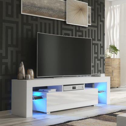 TV Stand – 160cm – High Gloss Doors – LED or Non-LED – Modern Media Unit – LUNARO