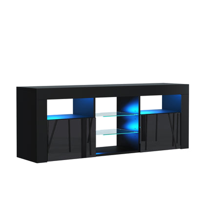 TV Stand – 145cm – Gloss Front – LED Optional – Modern Media Cabinet – LUNARO