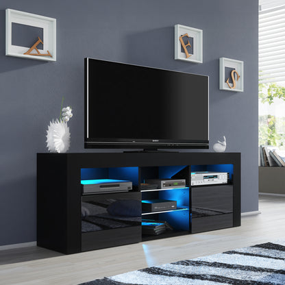 TV Stand – 145cm – Gloss Front – LED Optional – Modern Media Cabinet – LUNARO
