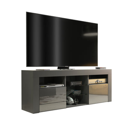 TV Stand – 145cm – Gloss Front – LED Optional – Modern Media Cabinet – LUNARO