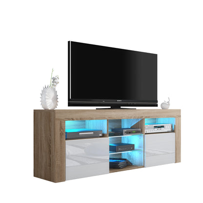 TV Stand – 145cm – Gloss Front – LED Optional – Modern Media Cabinet – LUNARO