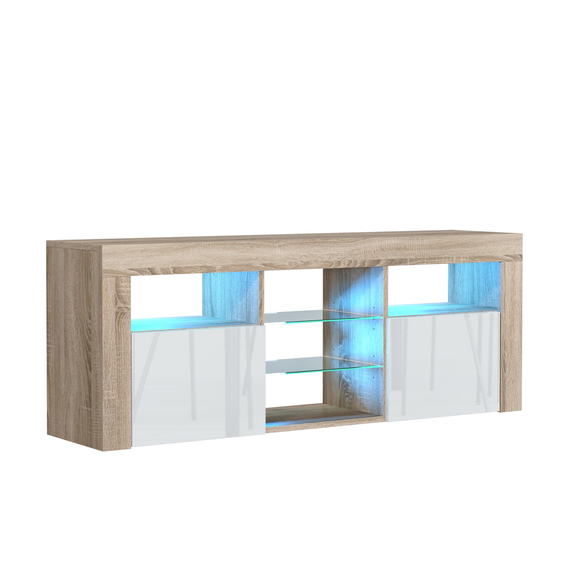 TV Stand – 145cm – Gloss Front – LED Optional – Modern Media Cabinet – LUNARO