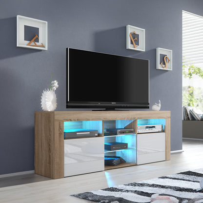 TV Stand – 145cm – Gloss Front – LED Optional – Modern Media Cabinet – LUNARO