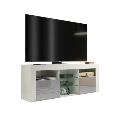 TV Stand – 145cm – Gloss Front – LED Optional – Modern Media Cabinet – LUNARO