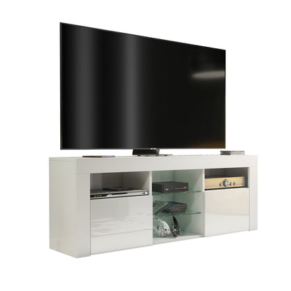 TV Stand – 145cm – Gloss Front – LED Optional – Modern Media Cabinet – LUNARO