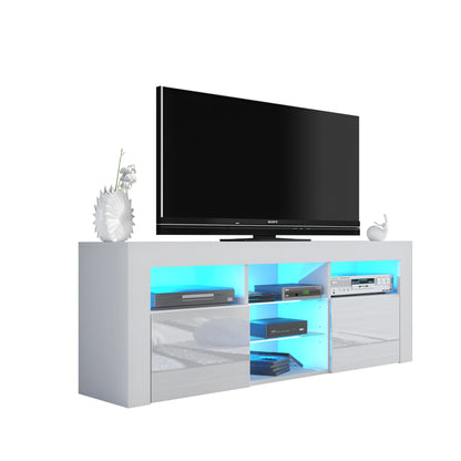TV Stand – 145cm – Gloss Front – LED Optional – Modern Media Cabinet – LUNARO