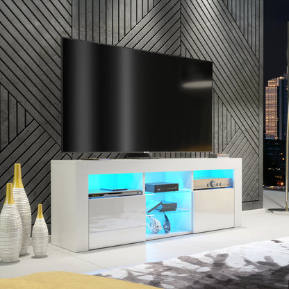 TV Stand – 145cm – Gloss Front – LED Optional – Modern Media Cabinet – LUNARO