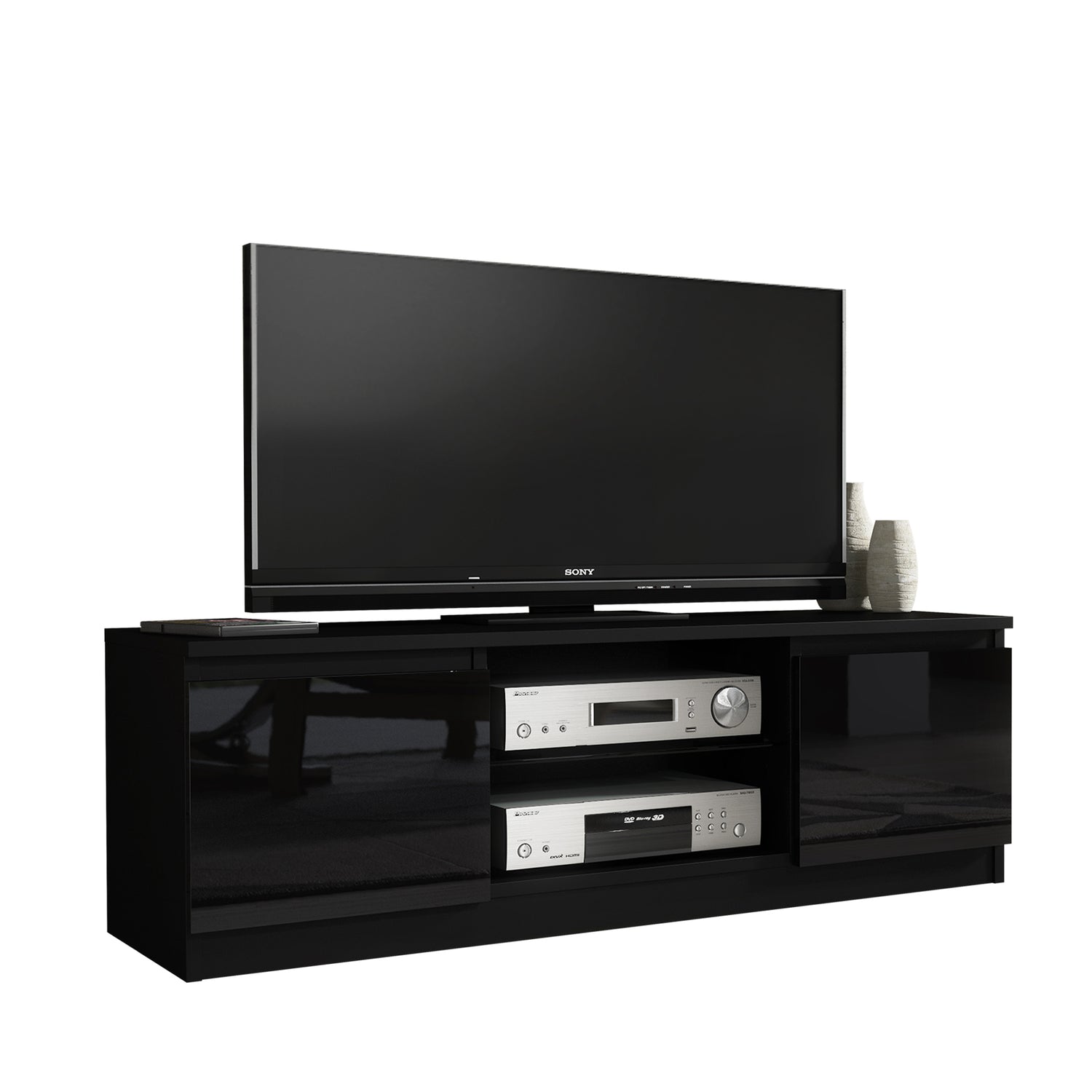 TV Stand – 120cm – High Gloss Front – LED or Non-LED – Compact Modern Unit – VELERA