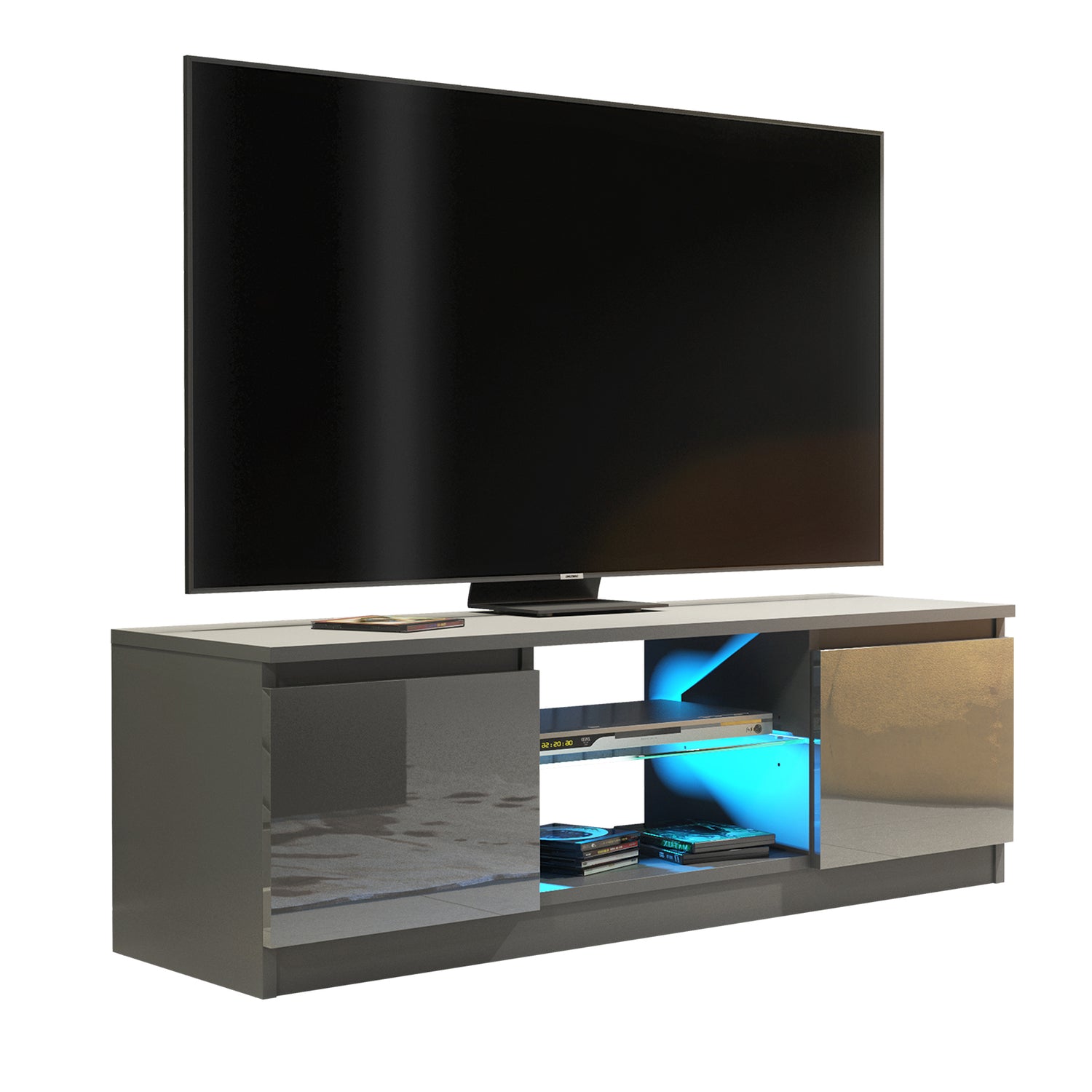 TV Stand – 120cm – High Gloss Front – LED or Non-LED – Compact Modern Unit – VELERA