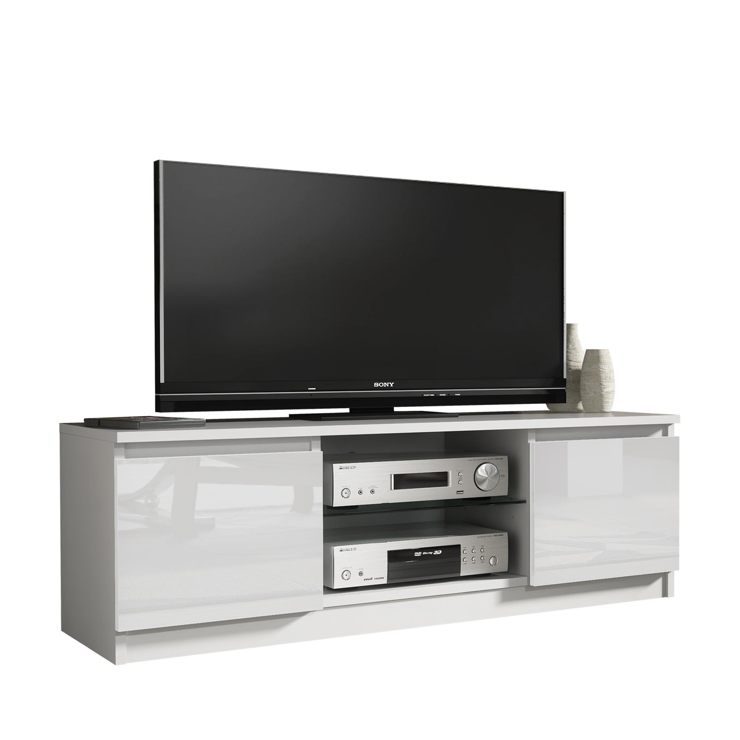 TV Stand – 120cm – High Gloss Front – LED or Non-LED – Compact Modern Unit – VELERA