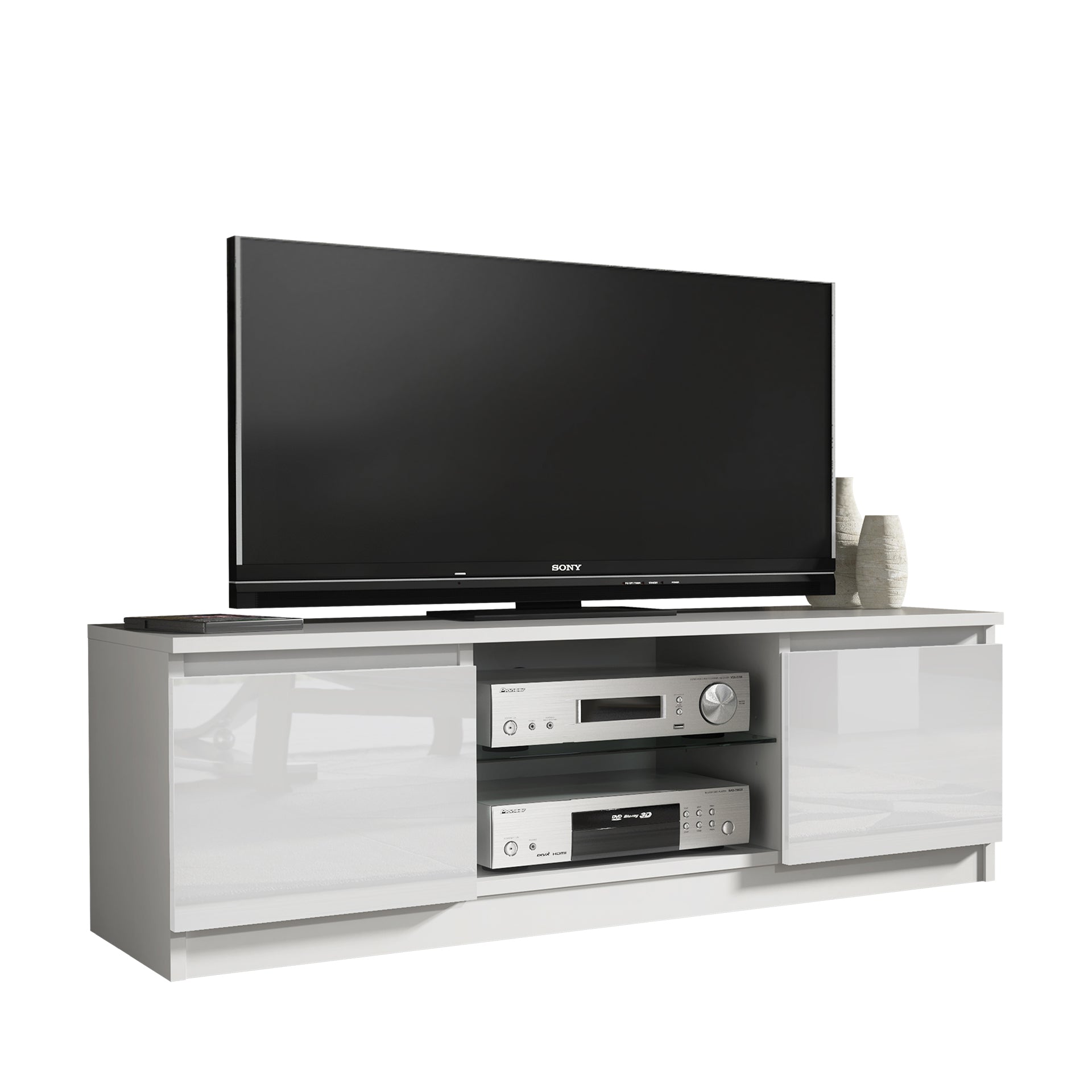 TV Stand – 120cm – High Gloss Front – LED or Non-LED – Compact Modern Unit – VELERA