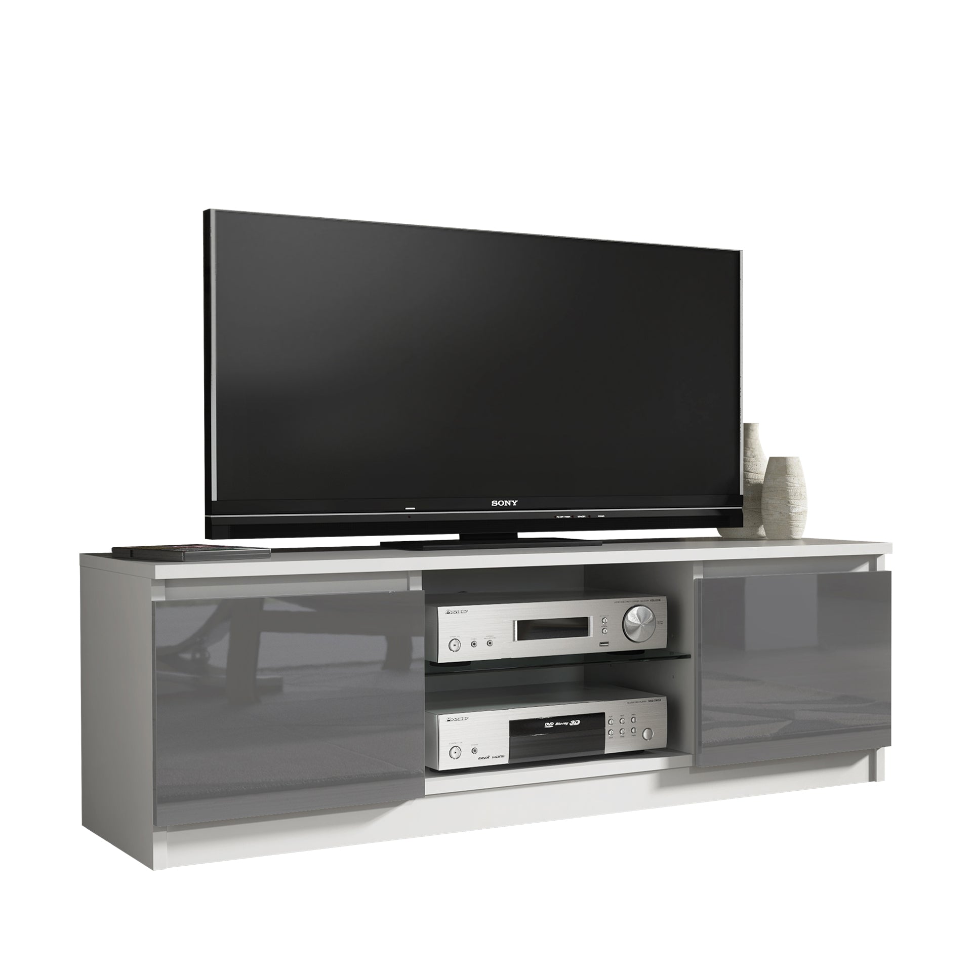 TV Stand – 120cm – High Gloss Front – LED or Non-LED – Compact Modern Unit – VELERA