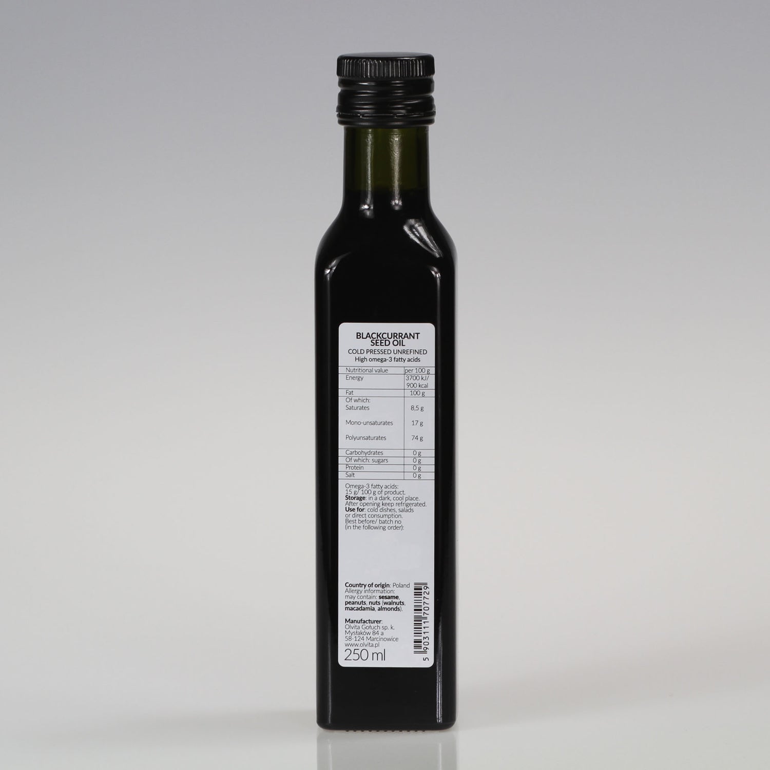 Blackcurrant seed oil, cold-pressed and crude Ol&