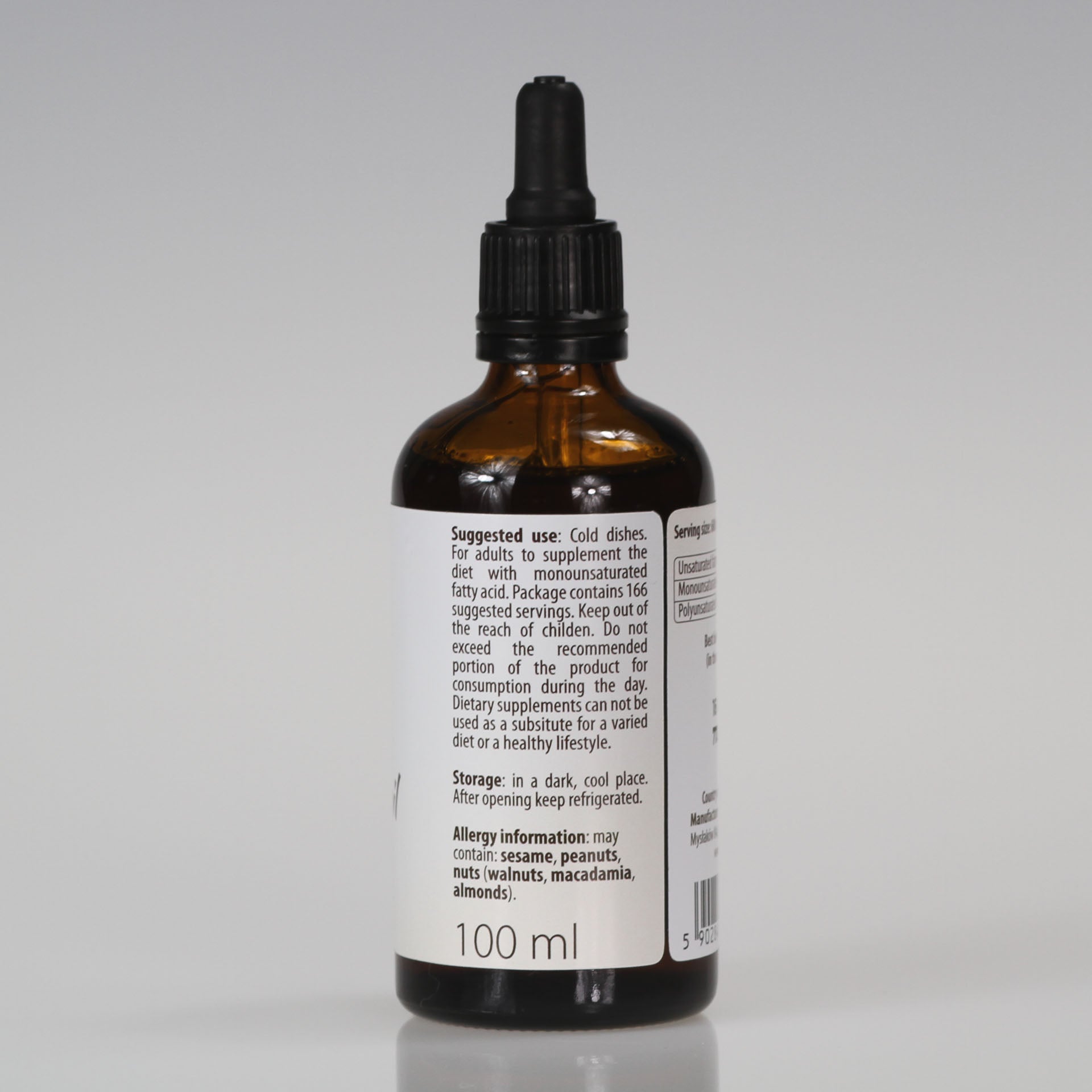 Coriander seed oil, cold-pressed and crude, dietary suplement - Ol’Vita