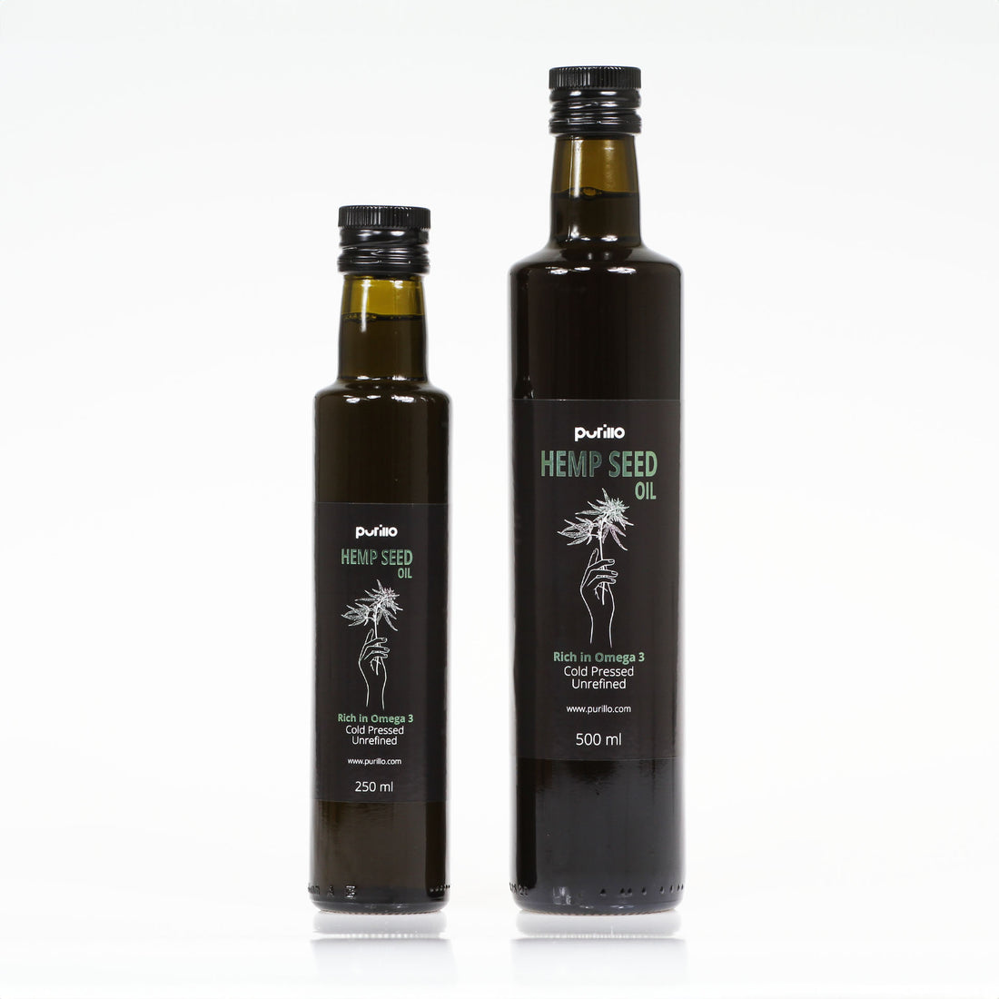 Hemp seed oil, cold-pressed, unrefined - Purillo