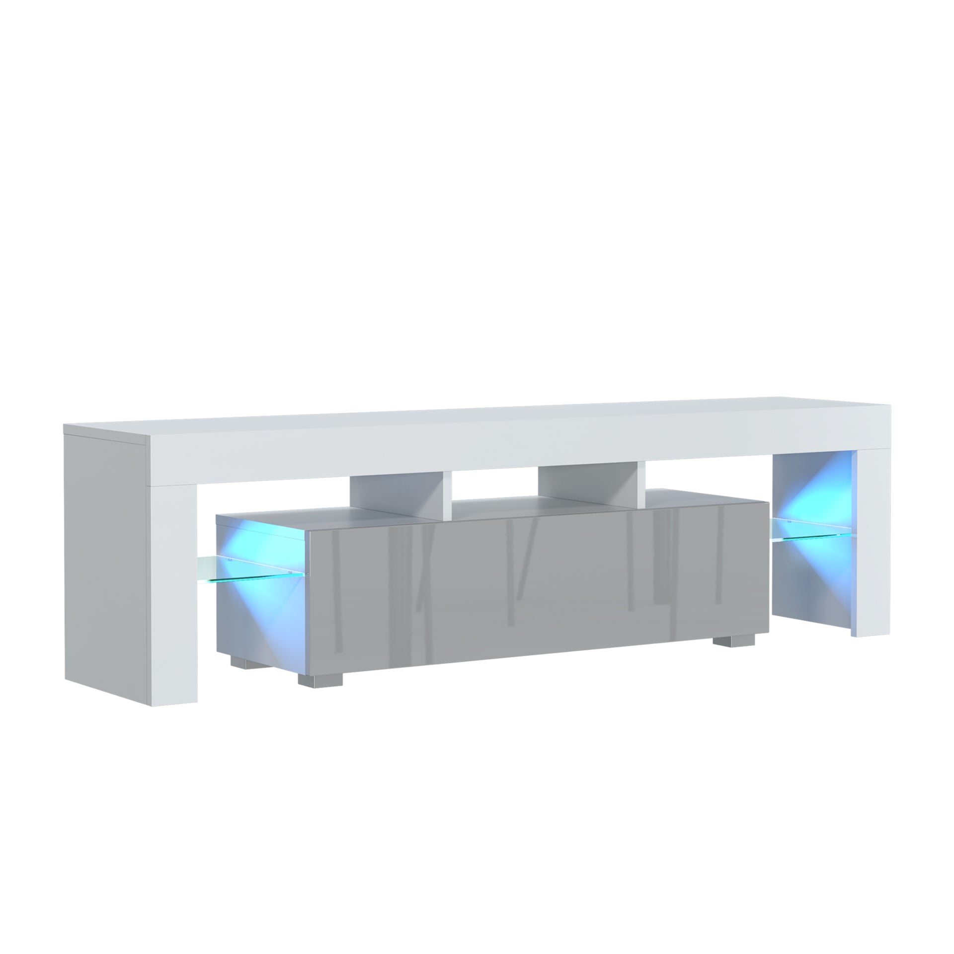 TV Stand – 160cm – High Gloss Doors – LED or Non-LED – Modern Media Unit – LUNARO